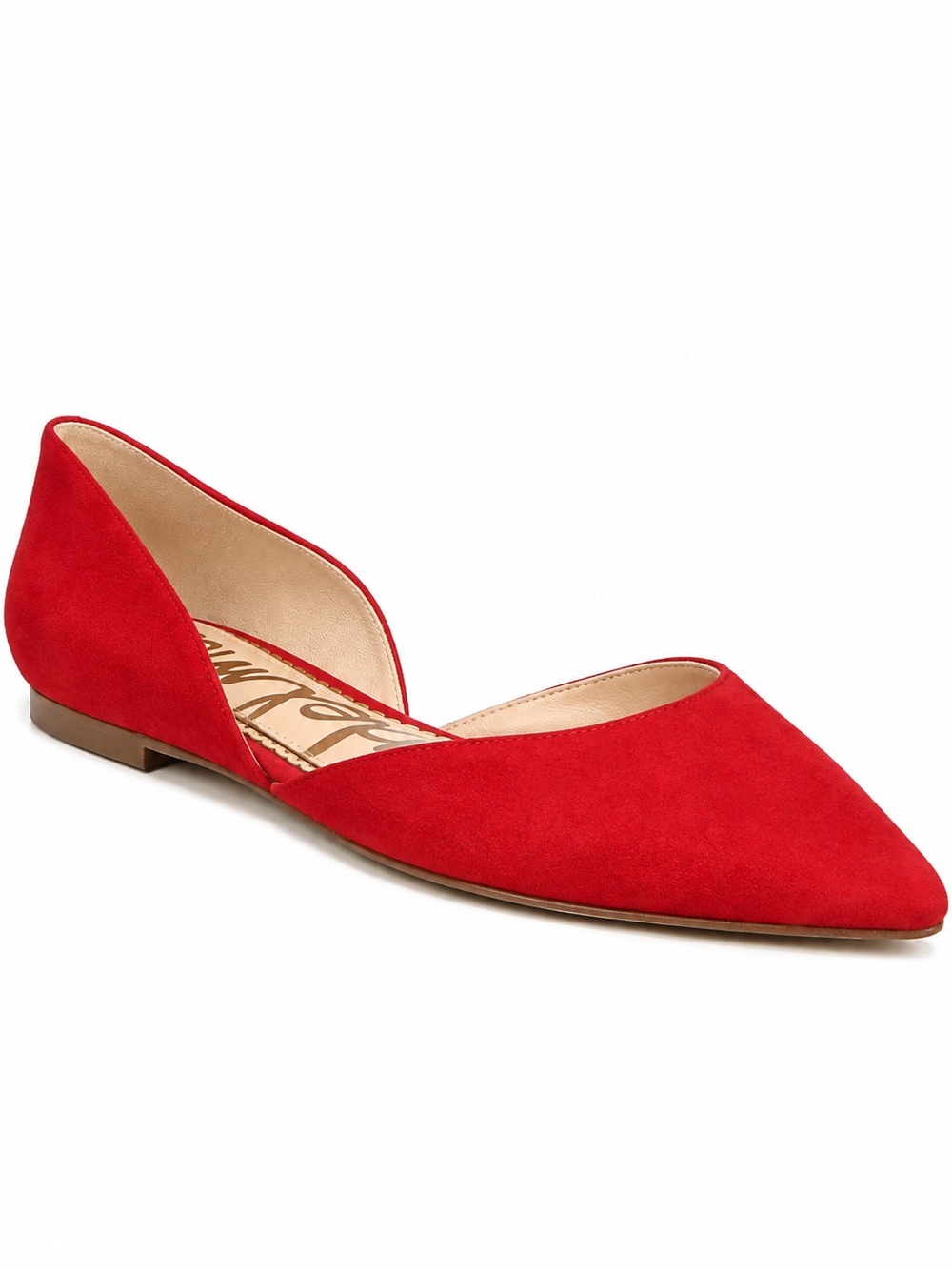 Sam Edelman Rodney Ballet Flat Ballerina Red Suede Pointed Toe D’Orsay 6.5
